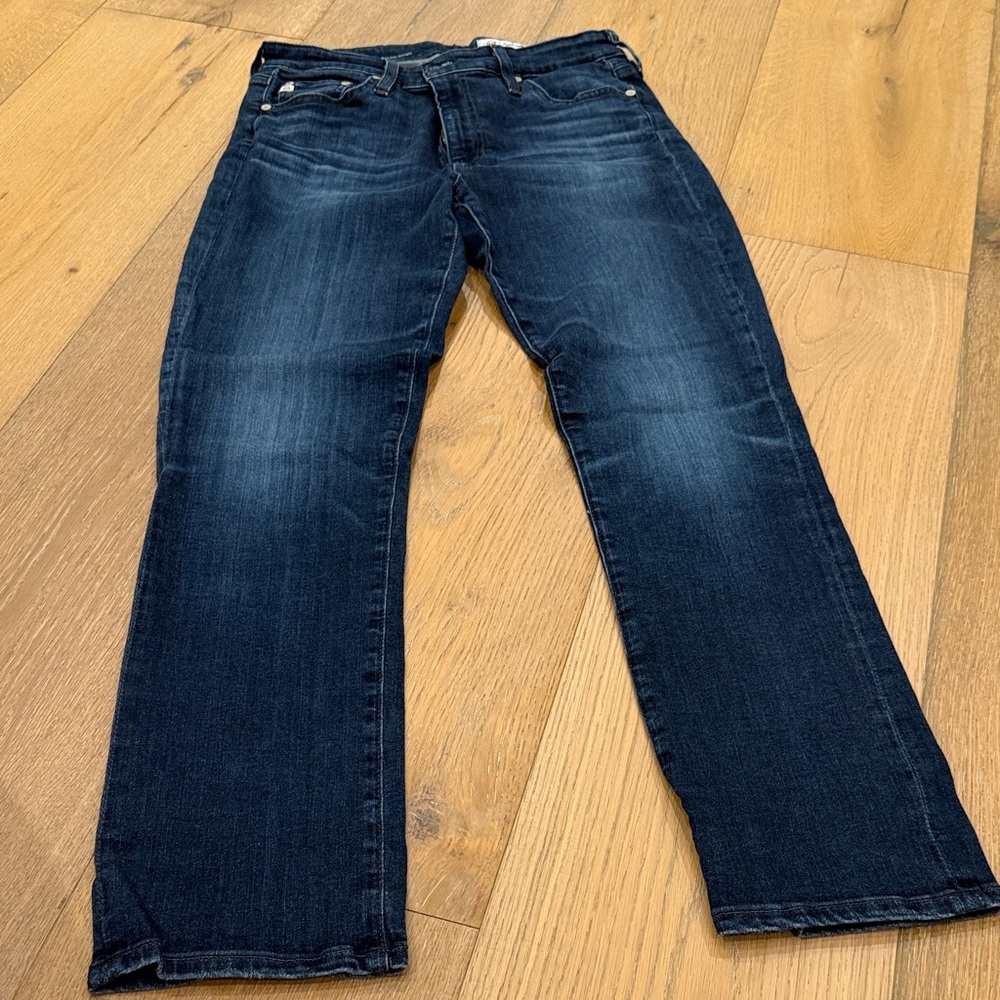 AG Adriano Goldschmied Women's Dark Blue Straight Jeans